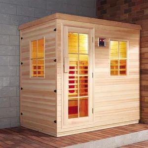 Sala de sauna de madeira para 2 pessoas para sauna infravermelha Sala de sauna de madeira para 2 pessoas para sauna infravermelha